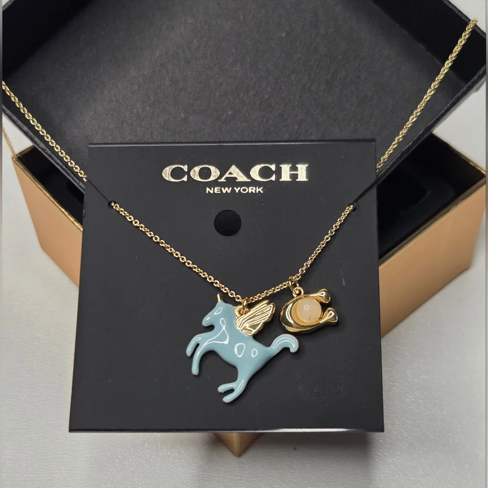 COACH Unicorn Charm Pendant Necklace - Picture 3 of 4